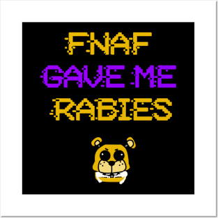 fnaf gave me rabies (v2; glitched text) Posters and Art